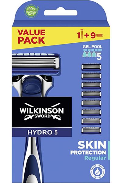 Wilkinson Razor set, Wilkinson Sword Hydro 5 Protection Regular, men, 9 refills included