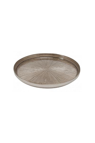 Secret de Gourmet Elegant Round Shaped Glass Astra Dessert Plate Champagne 21cm