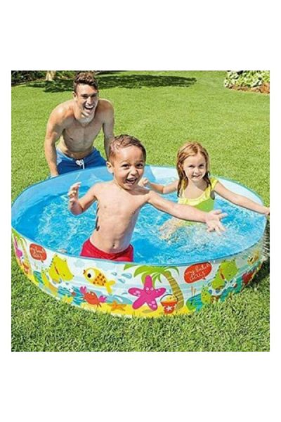 Intex Vinyl Under the Palm Trees Snapset Kiddie Pool Multicolor 443 Liter