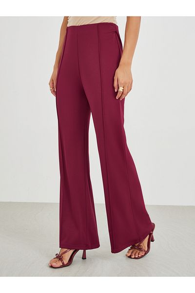 Styli High Rise Wide Leg Pants with Pintuck Detail