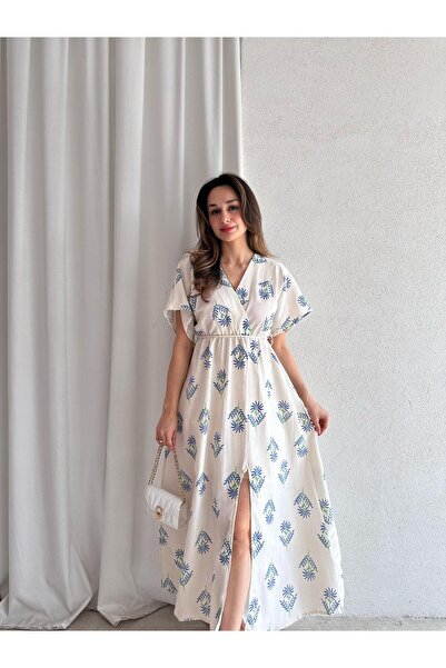 Mooi Butik Φόρεμα ROWAN Midi 3468 - Μπλε