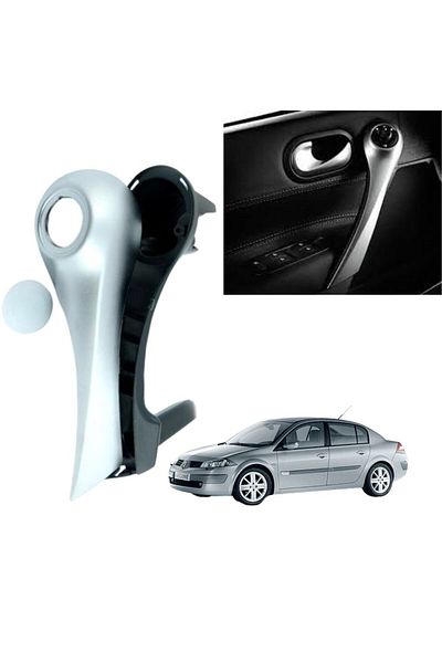 ZETOTO Renault Megane 2 Door Interior Pull Armrest Left Side Matte Chrome 7701476922