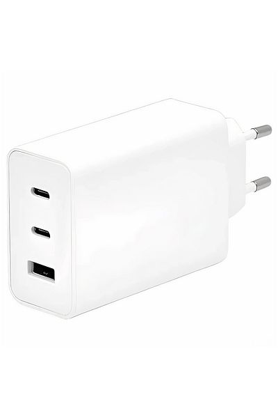 OVIO Incarcator Super Fast Charge 65W Trio USB-A si USB-C Alb Bulk