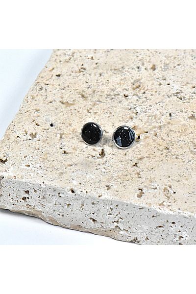 NARRU Handmade NARRU earrings, round, 1.2 mm, black and silver, Koralia