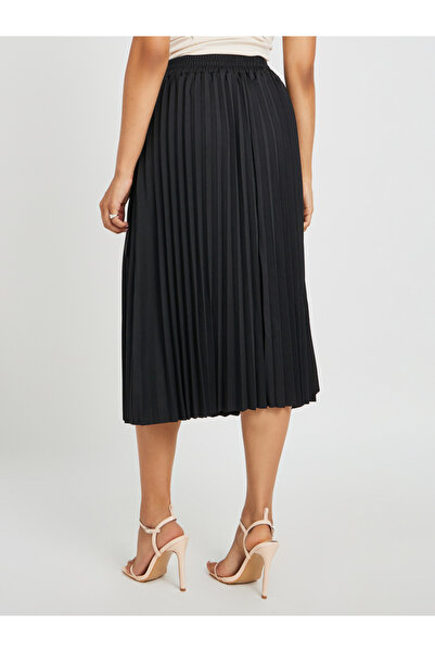 Styli Pleated Wrap Belted A-Line Midi Skirt