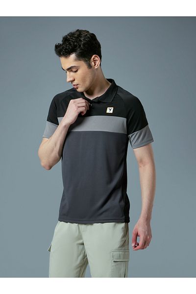 Technosport By Styli Color Block Short Sleeve Slim Fit Polo T-Shirt