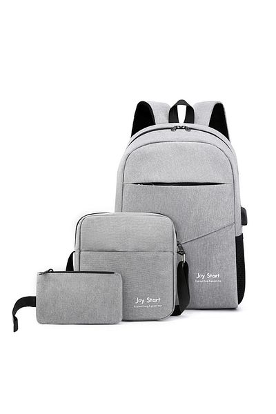 ROHS Multifunctional 3 in 1 Backpack, Waterproof, with USB Charging Port, Gray