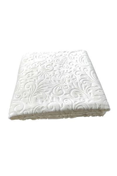 MORRİVAL 6 M2 Relief Embossed Fleece Without Rubber Carpet Cover, 200X300 cm Laser Cut Gray - Cream
