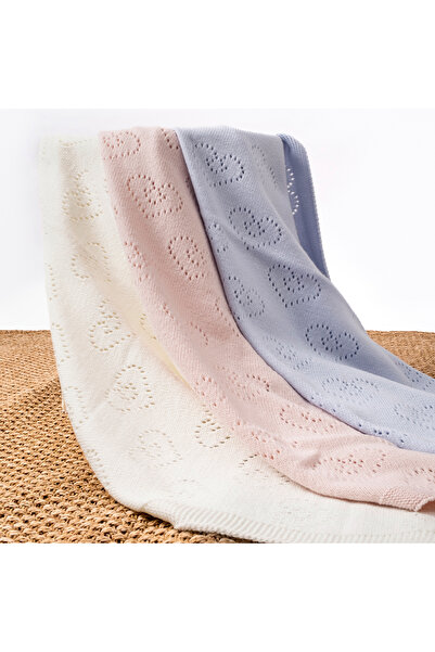 Cumino Heart Patterned Knitting Blanket 80*90 cm