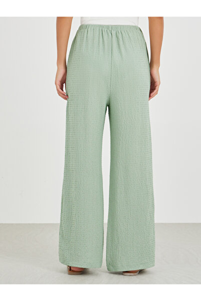 Styli Textured Wide Leg Pants with Drawstring