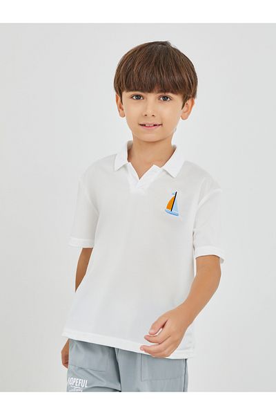 Styli Embroidered Polo Neck Short Sleeve T-Shirt