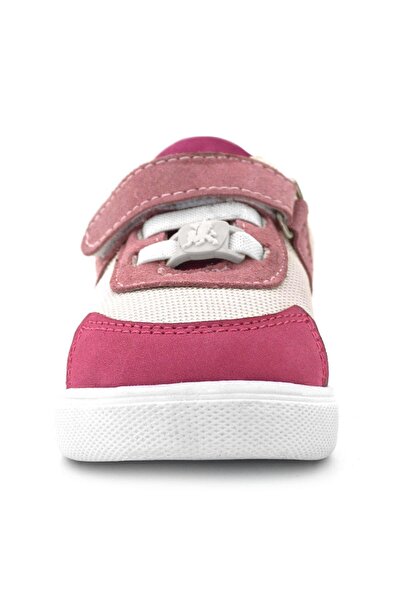 Rakerplus Genuine Leather Pink Cream Velcro Baby Girl Shoes
