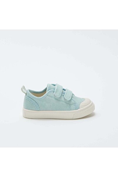 KIABI Canvas hook and loop trainers GREEN