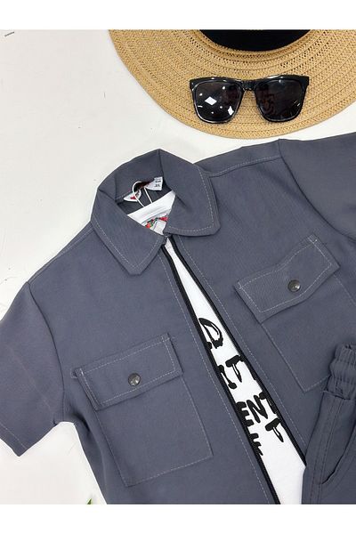YEDİLALE Gabardine Triple Summer Men's Shorts Suit [3\10 Age Range]