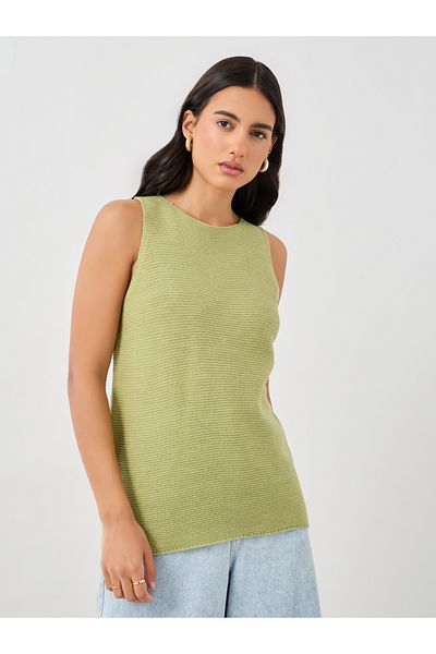 Styli Sleeveless Round Neck Knitted Top