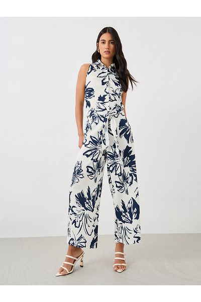 Styli All-Over Floral Print Wide Leg Pants with Elasticated Waistband