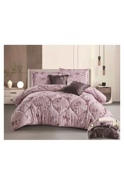 smart home Double-sided comforter set, 6-piece bedspread, 6-piece comforter with filling, 100% microfiber