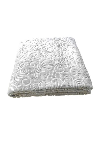 MORRİVAL 6 M2 Relief Embossed Fleece Without Rubber Carpet Cover, 200X300 cm Laser Cut Gray - Cream