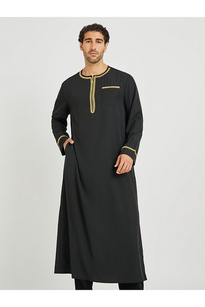 Take Two By Styli كورتا رجالي بأكمام طويلة ورقبة دائرية وتفاصيل دانتيل