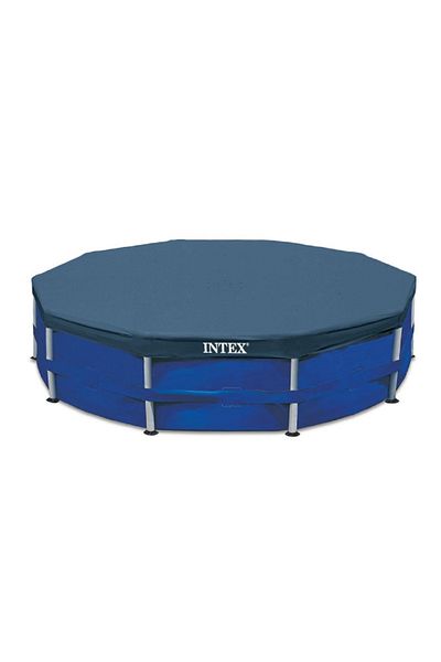 Intex Durable High-Quality PVC Drawstring Closure Round Pool Cover Blue
