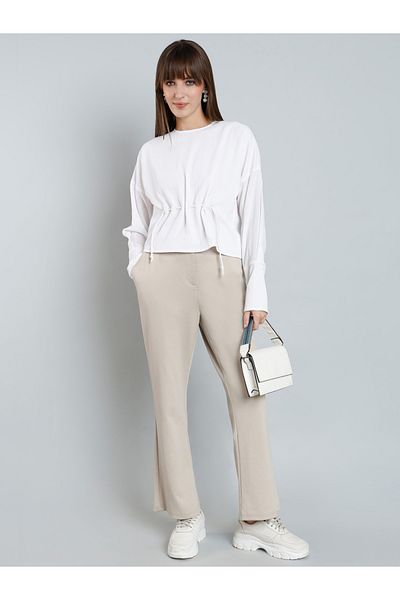 SYVA By Styli Solid Button Details Top with Long Sleeves