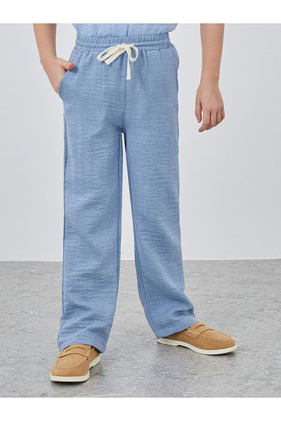 Styli Textured Regular Fit Pants with Drawstring