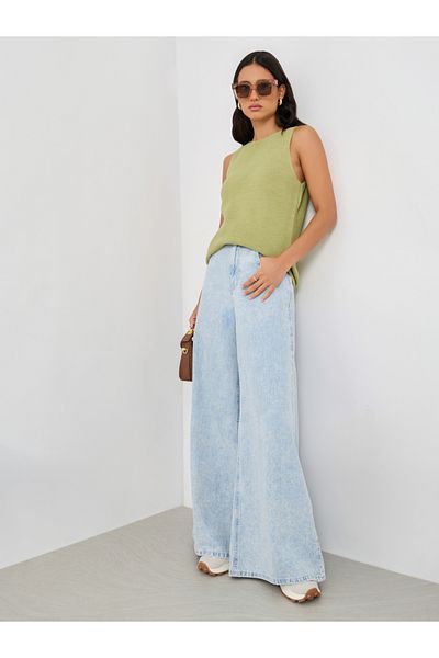 Styli Sleeveless Round Neck Knitted Top