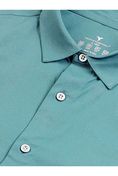 Technosport By Styli Solid Spread Collar Regular Fit Shirt