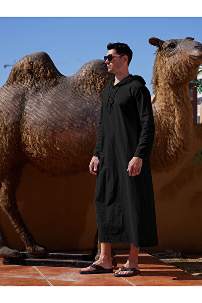 Take Two By Styli Solid Hooded Long Sleeve Longline Robe