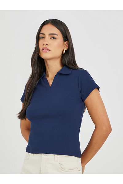 Styli Plain Short Sleeve Regular Fit Polo T-Shirt
