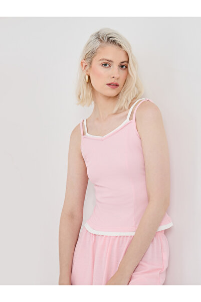 Styli قميص كامي سادة متعدد الأشرطة بقصّة عادية