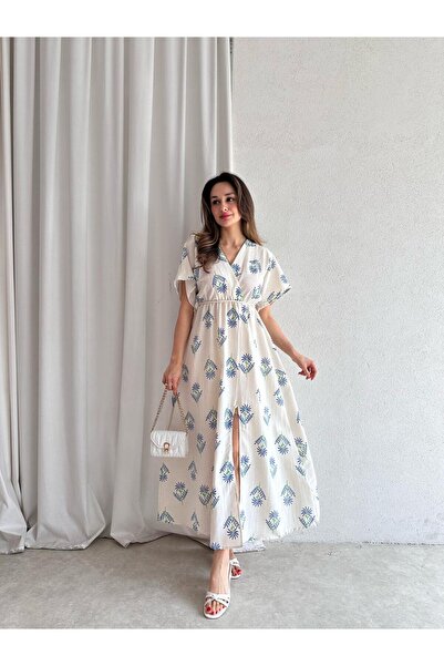 Mooi Butik Φόρεμα ROWAN Midi 3468 - Μπλε