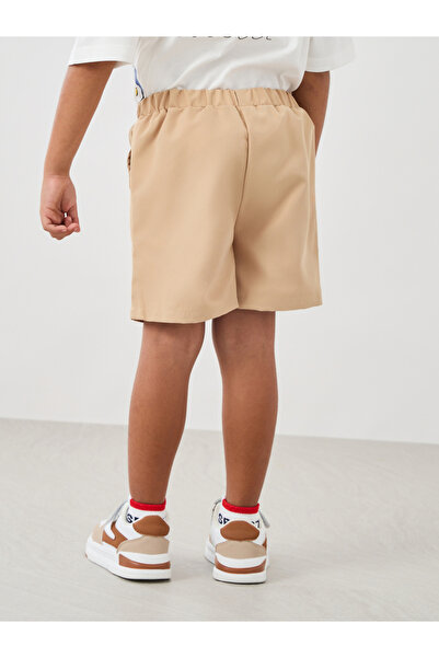 Styli Boys Solid Twill Shorts with Partially Elasticated Waistband