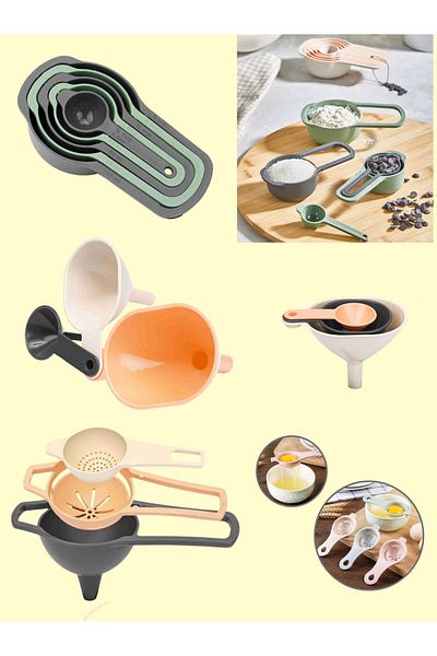 Mapple Home Kitchen Helpers Practical Set of 3 – Measure, Transfer, Strain!