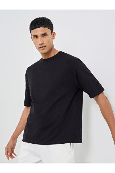 Styli عبوة من 3 قطع - تي شيرت قطني سادة برقبة دائرية ومقاس كبير