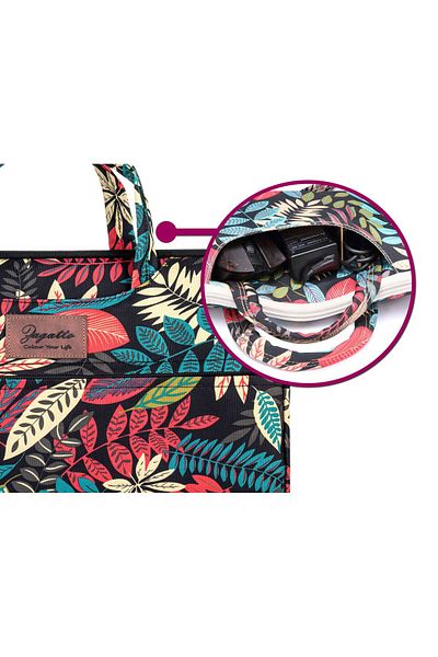 zagatto Geantă de laptop pentru femei, 15,6”, ușoară, model floral, curea de umăr, elegantă, ZG638