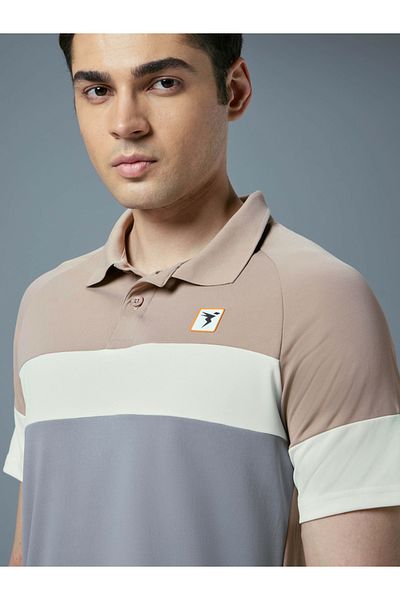 Technosport By Styli Color Block Short Sleeve Slim Fit Polo T-Shirt