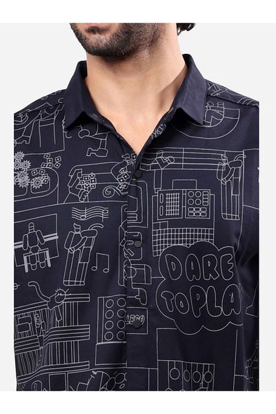 Stylox By Styli All-Over Printed Short Sleeve Regular Fit Shirt