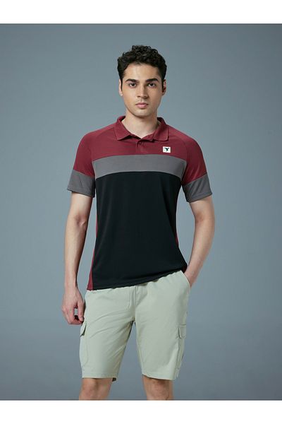 Technosport By Styli Color Block Short Sleeve Slim Fit Polo T-Shirt