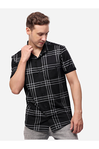 Stylox By Styli قميص منقوش بأكمام قصيرة ومقاس عادي