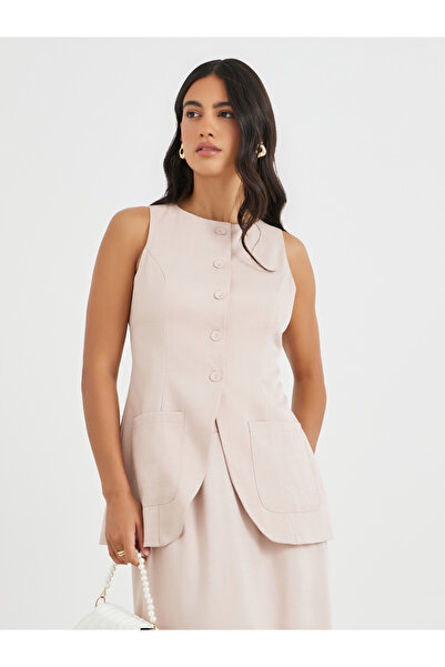 Styli Buttoned Longline Waistcoat