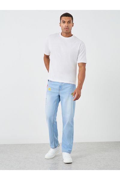 Styli Printed Mid Rise Regular Fit Jeans