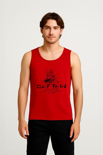 MARKAPIA Ανδρικό μπλουζάκι Captain Printed 100% βαμβακερό αμάνικο
