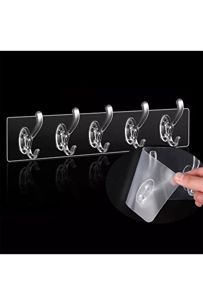 ÇELİKONLİNE Şeffaf Vakumlu Duvar Askısı 5’li – Yapışkanlı Pratik Askı Kanca – Delmeden Montaj, Suya Dayanıklı