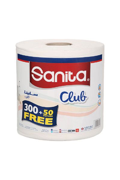 Sanita Club Maxi High-Quality Kitchen Tissue Roll White 350m