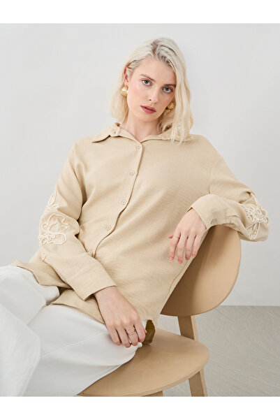 Styli قميص مطرز واسع الياقة