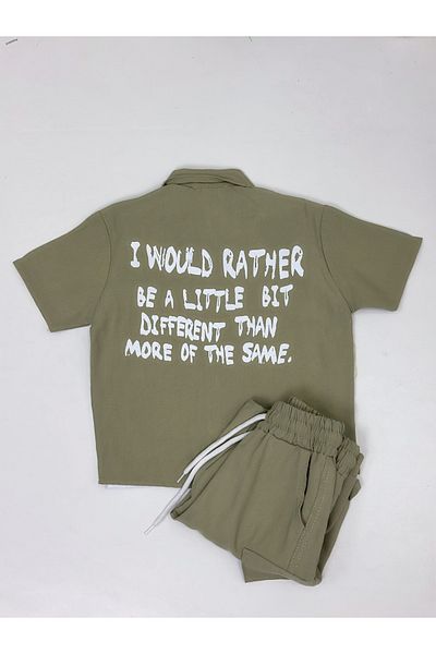 YEDİLALE Gabardine Triple Summer Men's Shorts Suit [3\10 Age Range]