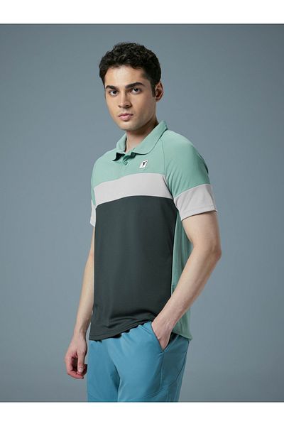 Technosport By Styli Color Block Short Sleeve Slim Fit Polo T-Shirt