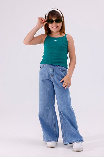 GİYİCEM TEKSTİL Girl's Spreading Stone Girl's Jeans 2208