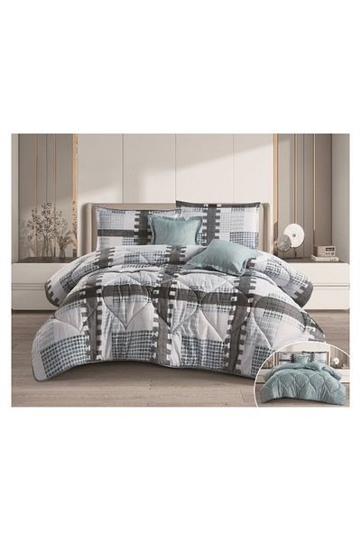 smart home Double-sided comforter set, 6-piece bedspread, 6-piece comforter with filling, 100% microfiber